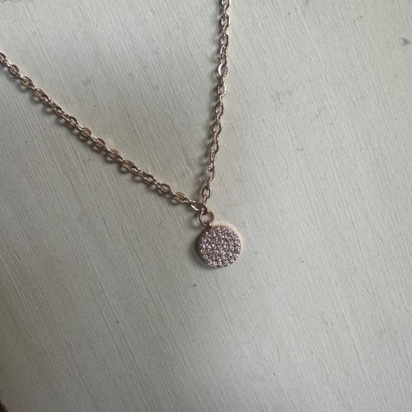 CLASSIC ROSE GOLD CHAIN WITH PAVE COIN CHARM - Picture 5 of 8